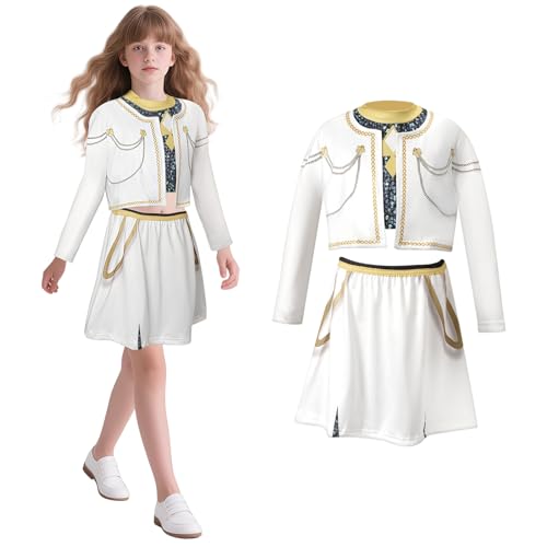 Disfraz de cazador de demonios Rumi de 3 piezas para niñas, disfraz de anime, cosplay, Halloween, para fiesta de disfraces, carnaval, disfraz temático (estilo 2, pequeño/110 cm)