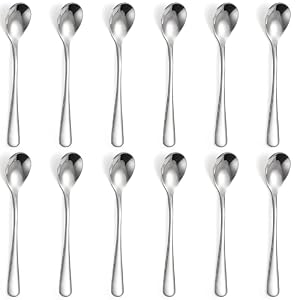 Egg Spoons Set Little Stainless Steel Spoons for Soft Boiled Egg Breakfast (4)