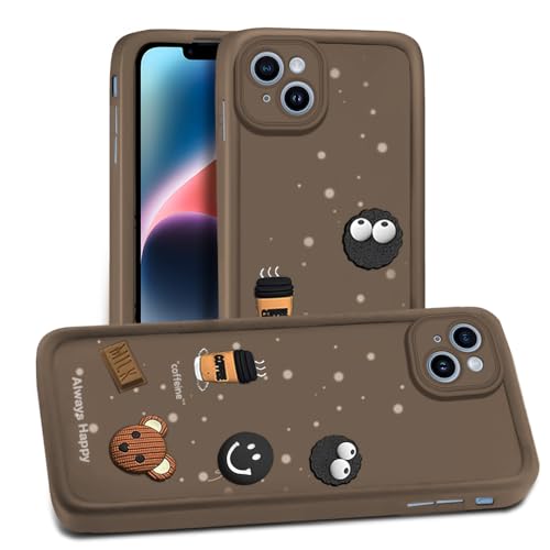 Image of AESTMO Back Case Cover for iPhone 14 Back Cover | Cute Fun Cartoon 3D Ball | Coffee Silicone Case | Full Body Protection | Camera Protection Back Cover for iPhone 14 (Brown)