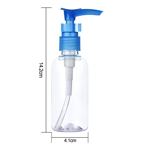 Transparent Travel Bottles Pump Bottle Lotion Dispenser Bottle, 4 Pieces(100 ml)2