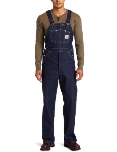 Carhartt Men s Denim Bib Overalls Unlined R08,Denim,30 x 32