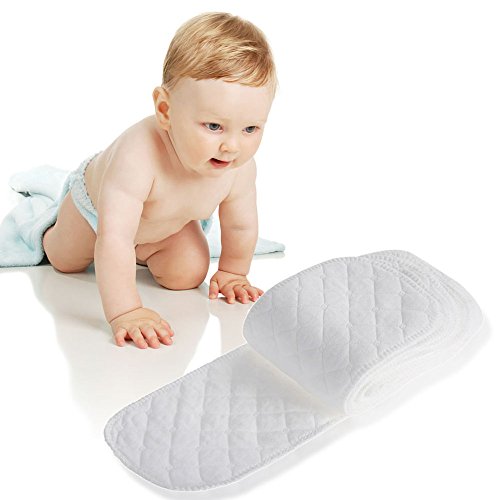 Pañales Caballero Lavables Pañales Reutilizables para Bebe Ecologico Pañales de Tela De Algodón Lavable Pañales Reutilizables De Alta Absorbencia Suave y Seguro Inserta Revestimientos 10pcs