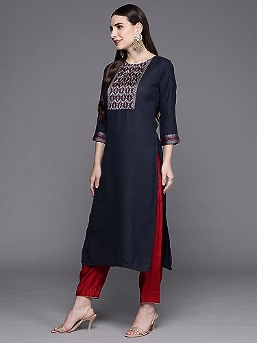 Image of INDO ERA Cotton Solid Straight Kurta for Women (ERERE3916)