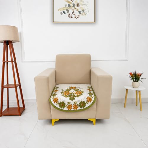 Image of Homerz Premium 'Surya Series' Sofa Cover | Stylish Sofa Protector | Net Fabric | Anti-Stain & Washable Slip Cover Exact Size Antislip (Daisy Green, 1 Seater, Only Seat Cover)