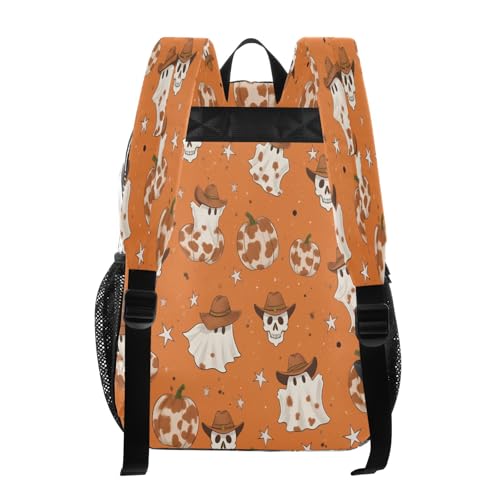 Clear Backpack for School Cowboy Ghost Skull Pumpkin Pattern Transparent Bookbag for Girls See Through PVC Boy Backpacks3