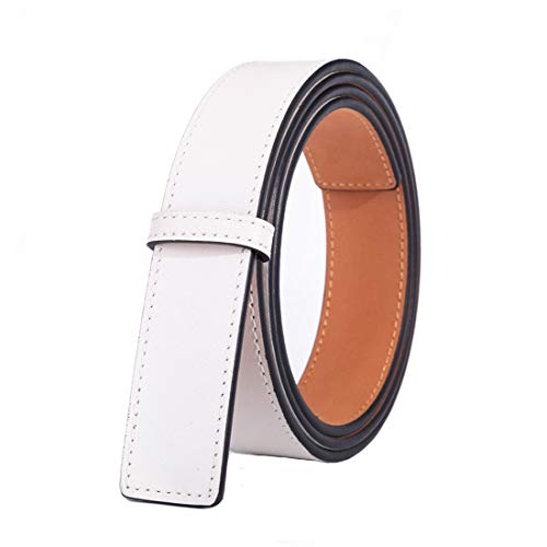 Vatee's Genuine Leather Replacement Belts For Women Without Buckle Dress Belt Strap 1.14"(29mm) Wide 43" Long White