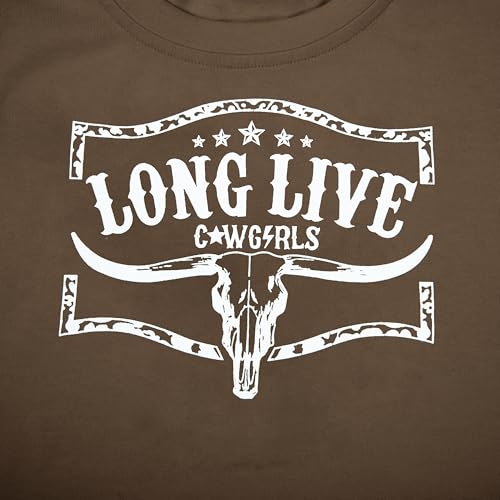 Image of Girls Western Shirt Cowgirls Embroidered Country Concert T Shirt Graphic Horseback Rider Tassel Fringe Tee Tops