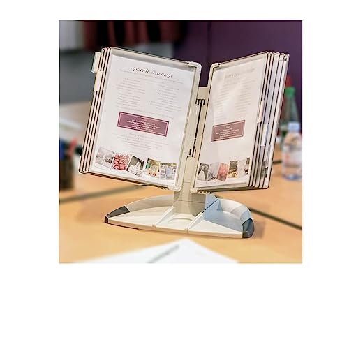 Tarifold Modular Home Office Desktop Reference System With Desk Organizer 10 Double-Sided Display Pockets Gray Letter-Size 20 Sheet Capacity (Td271) #TOP2