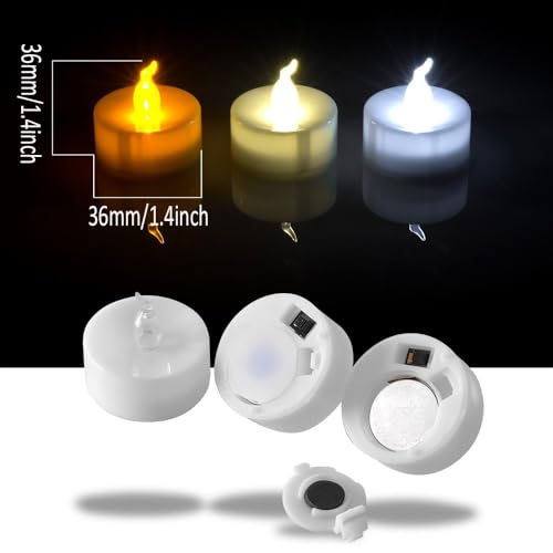 Image of AGPTEK No Flicker Flameless Battery-Operated LED Tealights Candles | 24pcs Long Lasting Tealights, for Wedding Holiday Party Home Decoration, Warm White