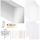 OLYCRAFT 40 Stück Zinn Aluminium Kunstpapier Set Metall Prägung Set Inklusive Aluminium Prägung Folien Blätter Pauspapier Karton Ahlen Legierung Stifte Blender Klebeband für DIY Handwerksbedarf