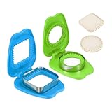 sourcing map 2 Stück krustlose Sandwich-Ausstecher, rund, quadratisch, Apfel, nicht verkrustbar, Sandwich-Maker, Versiegelung, Presse, Brot, Keksausstecher und Versiegelung für DIY Frühstück