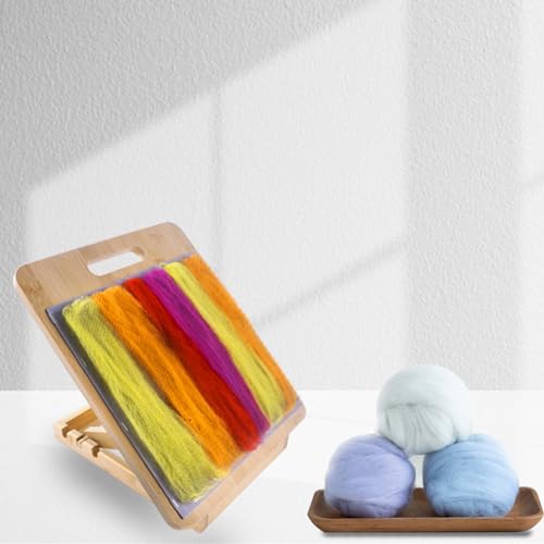 Image of Viredelo Wool Blending Board and Carding Brush Set - Complete Kit with Adjustable Stand and 1 Pieces Wool Brush with 2 Dowels for Spinning Fiber Preparation
