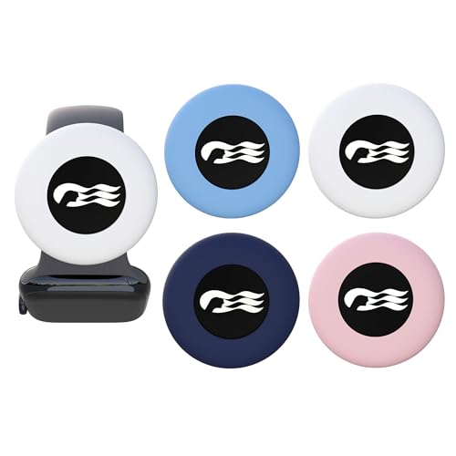 [4 Pack] Princess Cruise Medallion Watch Adapters Holder for Carnival Ocean Medallion 2025 2026 Fits Watch Wristbands Pet Silicone Protective Case for Air-tag - Blue/Dark Blue/Pink/White