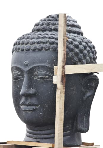 Buddhakopf für den Garten aus Steinguss zudem Frostfest