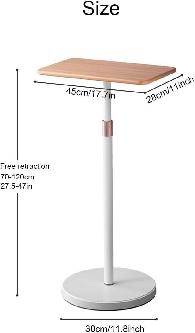Soporte ergonómico portátil para laptop, altura ajustable de 70 a 120 cm, base redonda estable, soporte universal para laptop y proyector