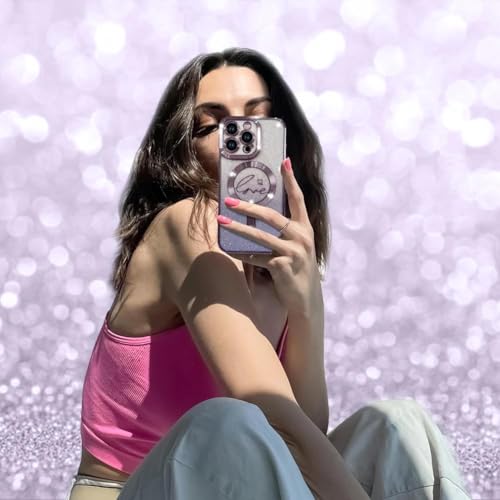 Image of ZIYE Magnetic Case Designed for iPhone 16 Glitter Case-Purple