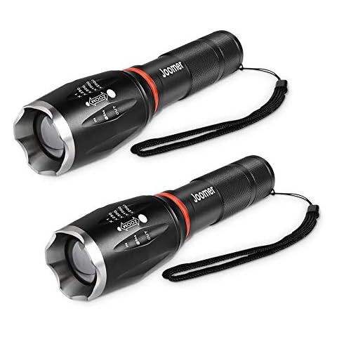 2 Pack Handheld Flashlight with Holster, 1000 Lumen High Lumen Flashlight, Zoomable with 5 Modes, Water Resistant, Handheld Flashlight for Hiking Camping Emergency Cover