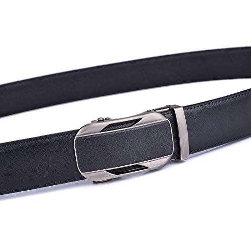 Image of Beltox Men Leather Belt w Slide Ratchet Interchangeable Buckle