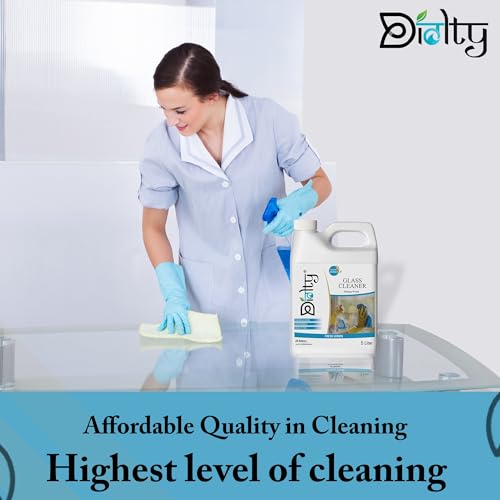 Image of Glass Cleaner liquid, Windows & Mirrors cleaner, Glass Cleaner with ultra-shine Formula, Remove finger marks - 5 Litre (Lemon)