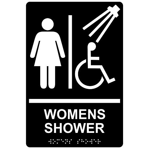Panneau douche femme braille plaque adhesive acrylique pour eviter les erreurs d orientation