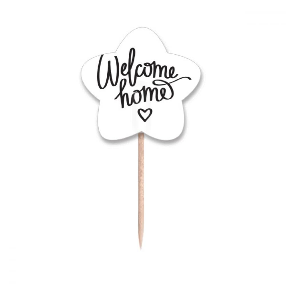 Cure-dents Welcome Home avec pics apéritif étoiles et drapeaux