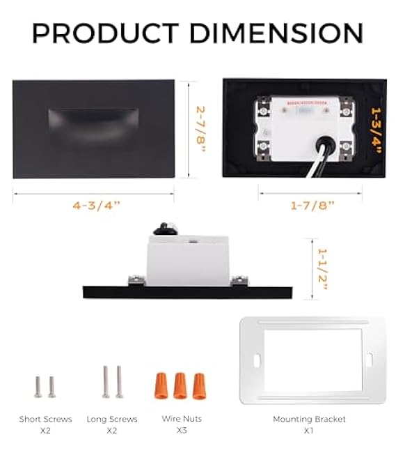 CLOUDY BAY LED Step Light 3000K/4000K/5000K Oil Rubbed Bronze 3 Pack