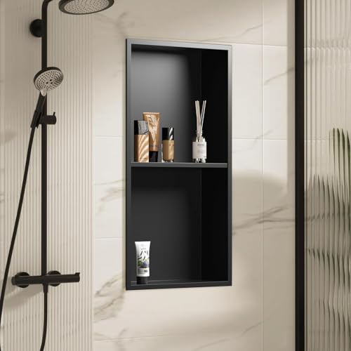 LIVIGLOW 304 Stainless Steel Recessed Shower Niche 24 X 12 No Tile Needed