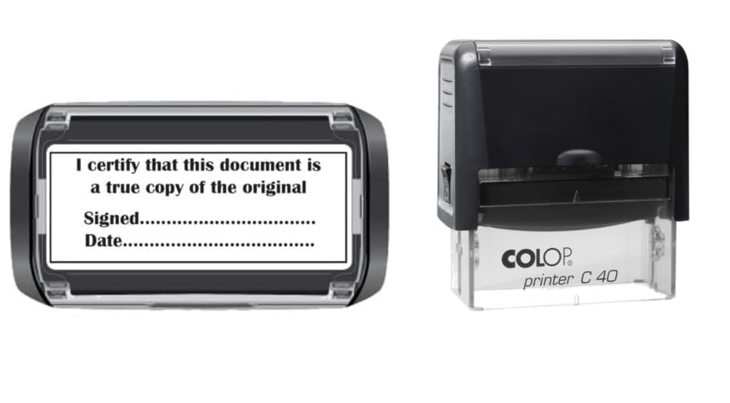Certified True Copy Self-Inking Stamp, 59 x 23 mm, Black Ink