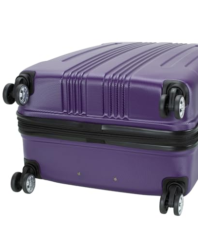 Image of Rockland London Hardside Expandable Spinner Wheel Luggage, Purple, Checked-Large 28-Inch