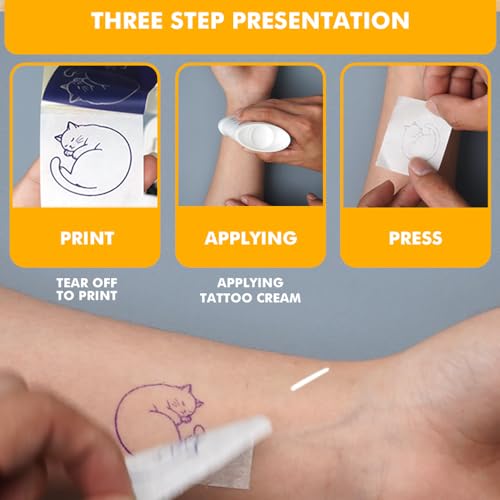 Image of 3-in-1 Tattoo Stencil Printer & Label Maker - Portable Wireless Thermal Inkless Sticker Printer for iOS Android
