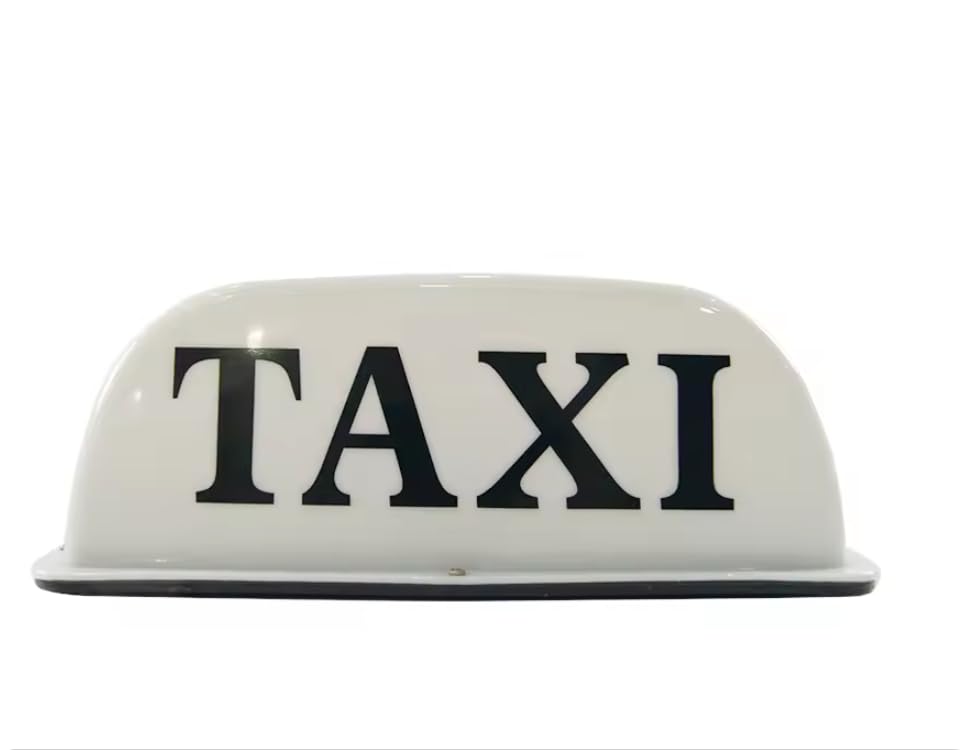 Sign Cab Lights Taxi Roof Top Sign Waterproof Magnetic Good Brightness Energy Saving Universal Cab Roof LED Lamp Light Signal Sign Car Supplies 12V (White, M:10 * 3.66 * 3.74 inch)