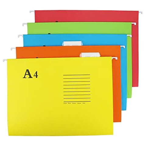 20PCS A4 Suspension Files, Filing Cabinet Suspension Files with Tabs and Card Inserts for Office Organization Home Work(Mixed Color) Cover