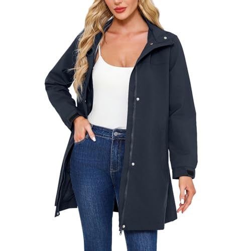 Gabardina de verano azul oscuro transpirable y ligera talla XXL