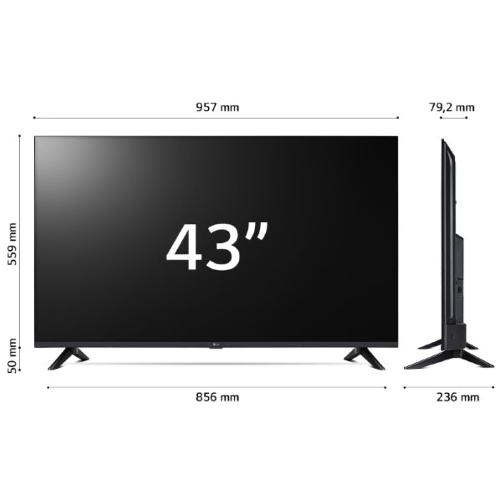 LG UHD 43'', Serie UT73 2024, Smart TV 4K, 43UT73006LA, Processore α5 Gen7, 20W, 3 HDMI, HDR10 Pro, Filmmaker Mode, Game Optimizer, Alexa, Wi-Fi, webOS 24, Sports Portal
