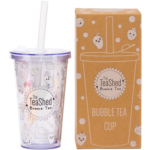 The Teashed Bubble Tea Cup & Straw Gift Set | Reusable 16oz | Leak Proof Design | Hot or Cold | to Be Used with Popping Boba Syrup and Powder Bubble Tea Kits