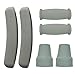 Replacement Crutch Pads,QingTD Padding for Walking Arm Crutches,for Adults,for armpits,Hand Grips,and Feet Caps,Fits Standard Aluminum Crutches 6 Pieces-Set (Gray)