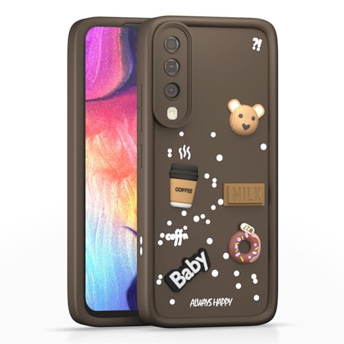 Image of Pikkme Back Cover for Samsung Galaxy A50 / A50s / A30s | Cute Fun Cartoon 3D Bear Silicone Full Body Protection Bumper Cover (Brown)