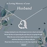 Sereney Memorial Gifts for Loss of Husband, Sterling Silver Angel Wing Infinity Heart Pendant Necklace as Bereavement Condolence Funeral Grief Gifts for Grieving Widow for Husband Lost