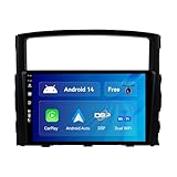 SXAUTO 9 Pouce Autoradio pour Mitsubishi Pajero 4 V80 V90 (2006 2014) GPS Navigation   sans Fil Carplay Android Auto   Caméra arrière   Android 15 2 Din Dab Volant DSP Split Screen Bluetooth WiFi