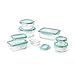 OXO Good Grips 16 Piece Smart Seal Leakproof Airtight Glass Food Storage Container Set,Clear