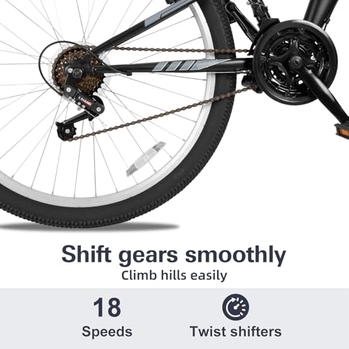 Image of WEIZE Mountain Bike, 24 26 27.5 inch Outdoor Cycling Bike,18-Speed /High-Carbon Steel /Dual Full Suspension, Adjustable Ergonomic Seat for Men Women Adult, MTB Bicycle with Suspension Fork
