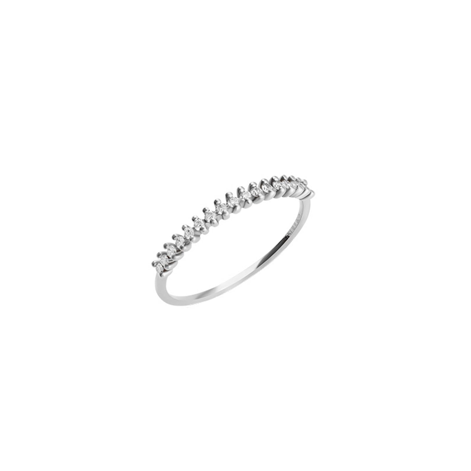 Anillo de oro blanco para mujer, auténtico, anillos de boda con diamantes, anillo de boda de oro auténtico, media eternidad