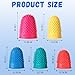 Zonon 20 Pieces Rubber Thimble Protector Hand Sewing Finger Tips Guard 5 Sizes Finger Pads Grips for Quilting Knitting Hot Glue Sorting Embroidery Paperwork Carving Handwork(Multicolor)