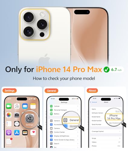 Image of FNTCASE for iPhone 14 Pro Max Case: [Compatible with Magsafe] Translucent Matte Cases with [Full Camera Protection] [Screen Protector] Military Grade Shockproof Protective Phone Cover - Desert Gold