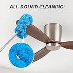 DRQ Ceiling Fan Cleaner Duster with 13-48 in Extension Pole, Blue - Image 3