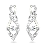 DGOLD Sterling Silver Round White Diamond Fashion Earring (0.63 cttw)