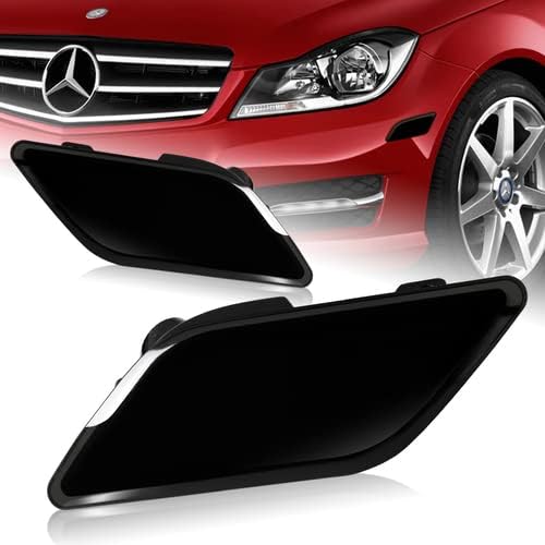 Pair Front Bumper Turn Signal Side Marker Lights Lamp Replacement Compatible with 2012-2014 Mercedes Benz W204 C-Class 180 200 250 300, 2013 (Smoke Lens)