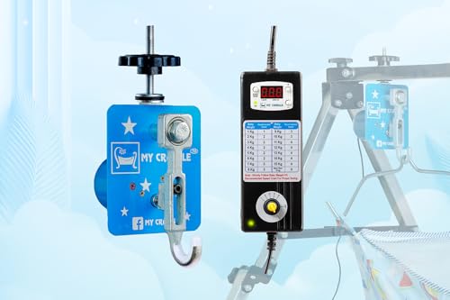 Image of My Cradle Electric Cradle Motor Digital Timer 15 min to 9.45 hrs. First Time in India Time and Speed Adjustable Kit 20kg Load, for New Born Baby-Blue Square (Only Automation Kit)(Cradle not Included)