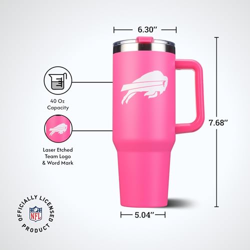 Image of The Memory Company Officially Licensed NFL - Buffalo Bills 40oz Pink Game Day Tumbler with Team Logo