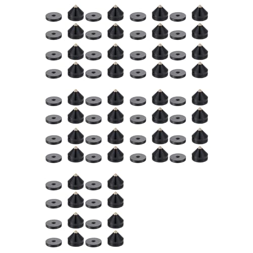 Pies para soporte de altavoz de aluminio negro con puntas de suelo | Set de 40